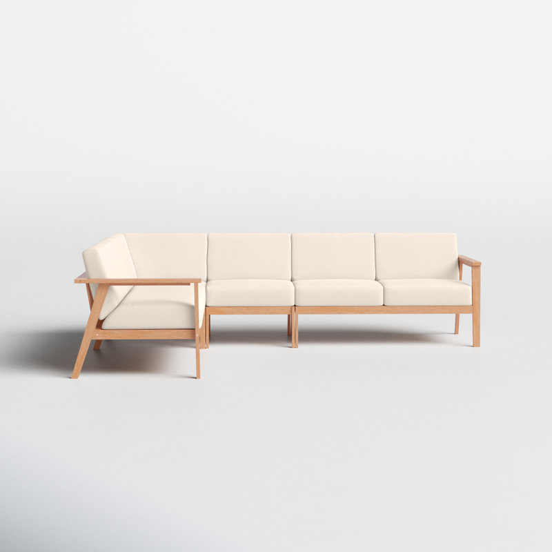 Joss & Main Sedona 4 Piece Outdoor Patio Eucalyptus Wood Sectional Sofa & Reviews Wayfair